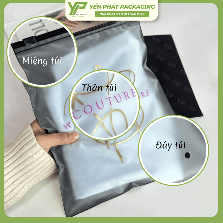 Cấu tạo cơ bản của túi zip có khóa kéo