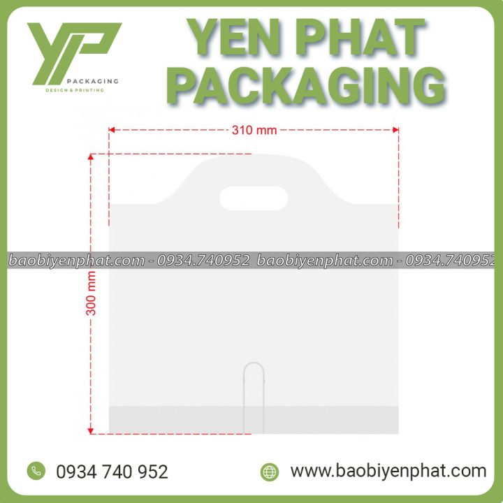 Chi tiết kích thước của túi đựng ly PE 2 ngăn
