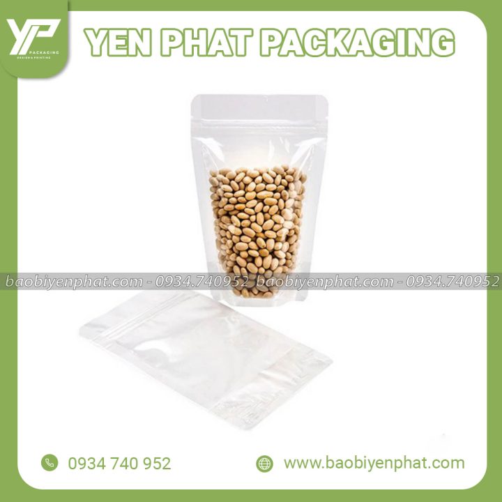 Túi zip trong suốt đựng hạt