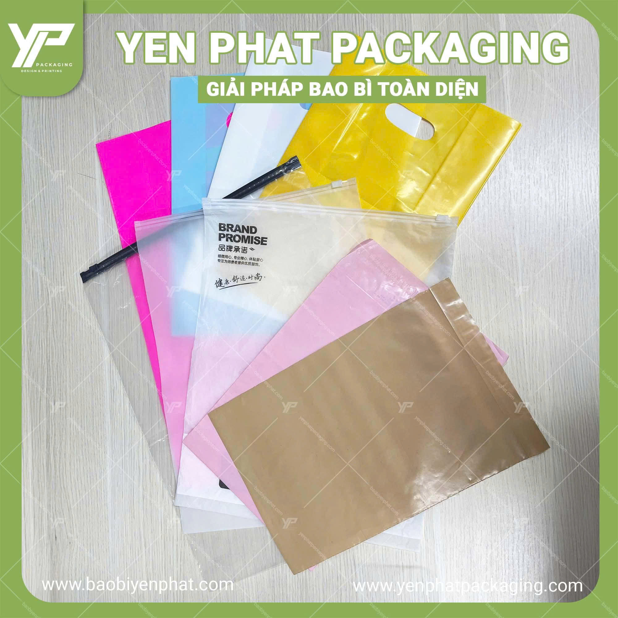 Yến Phát cung cấp các loại túi niêm phong, túi zipper, túi xoài với đầy đủ màu sắc và kích thước