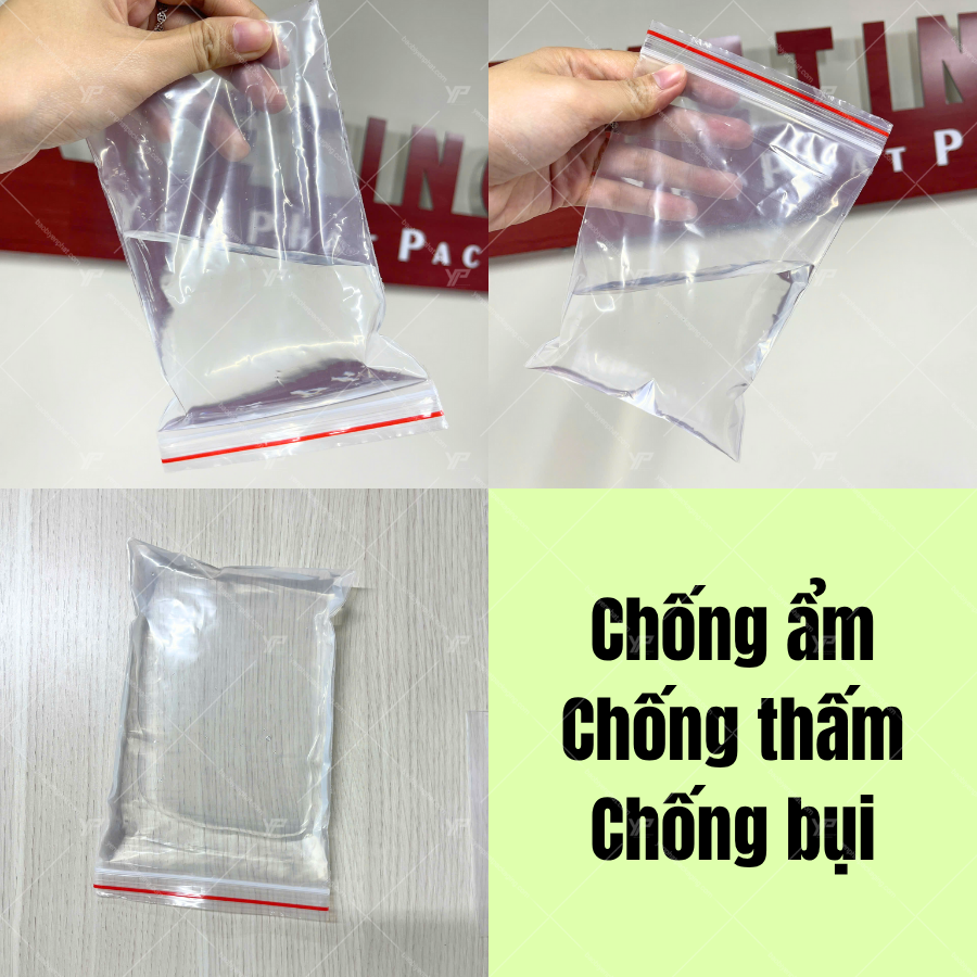 Túi zip chỉ đỏ có khả năng chống thấm và chống bụi tốt