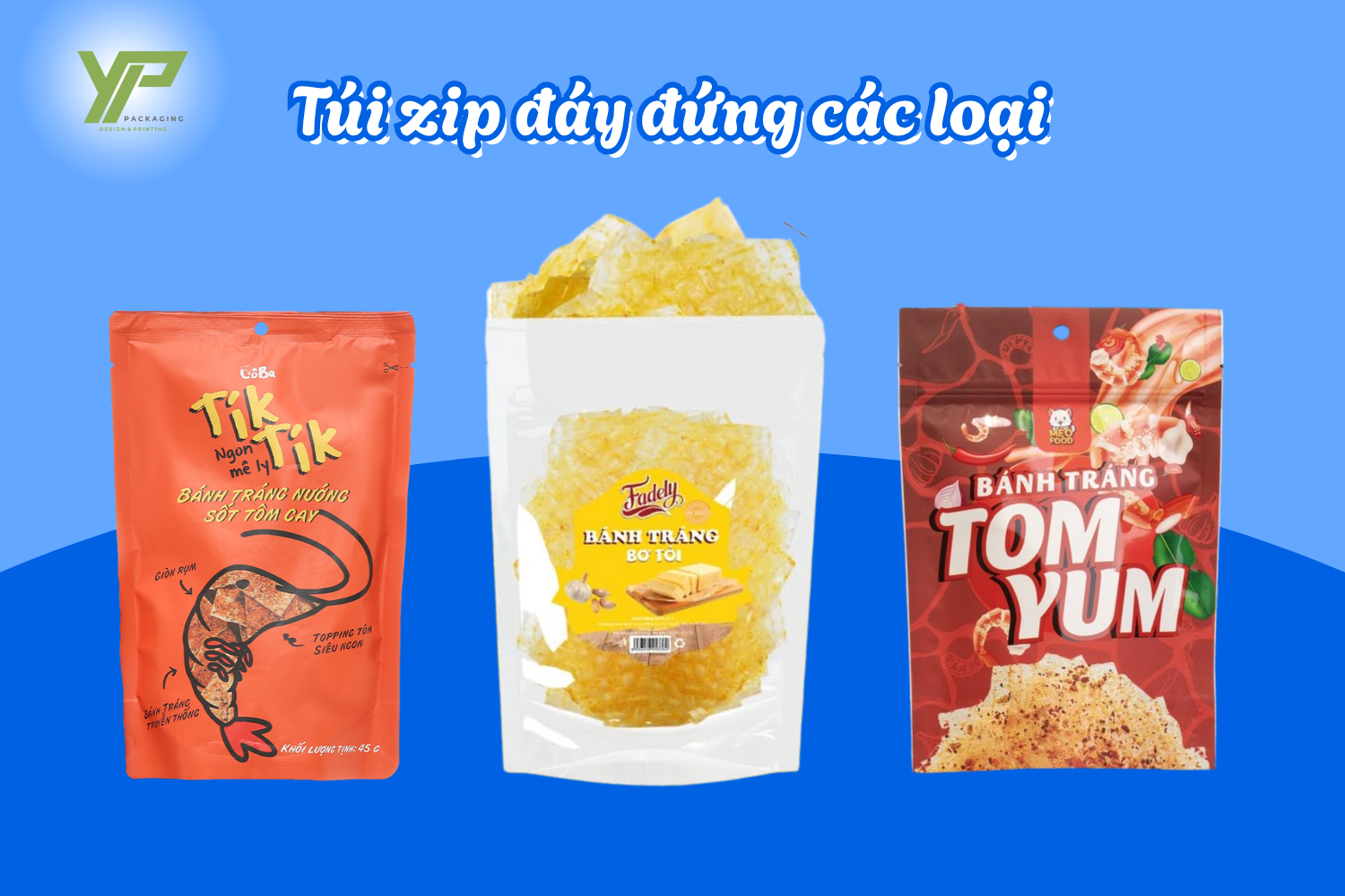 Túi zip đấy đứng bánh tráng các loại
