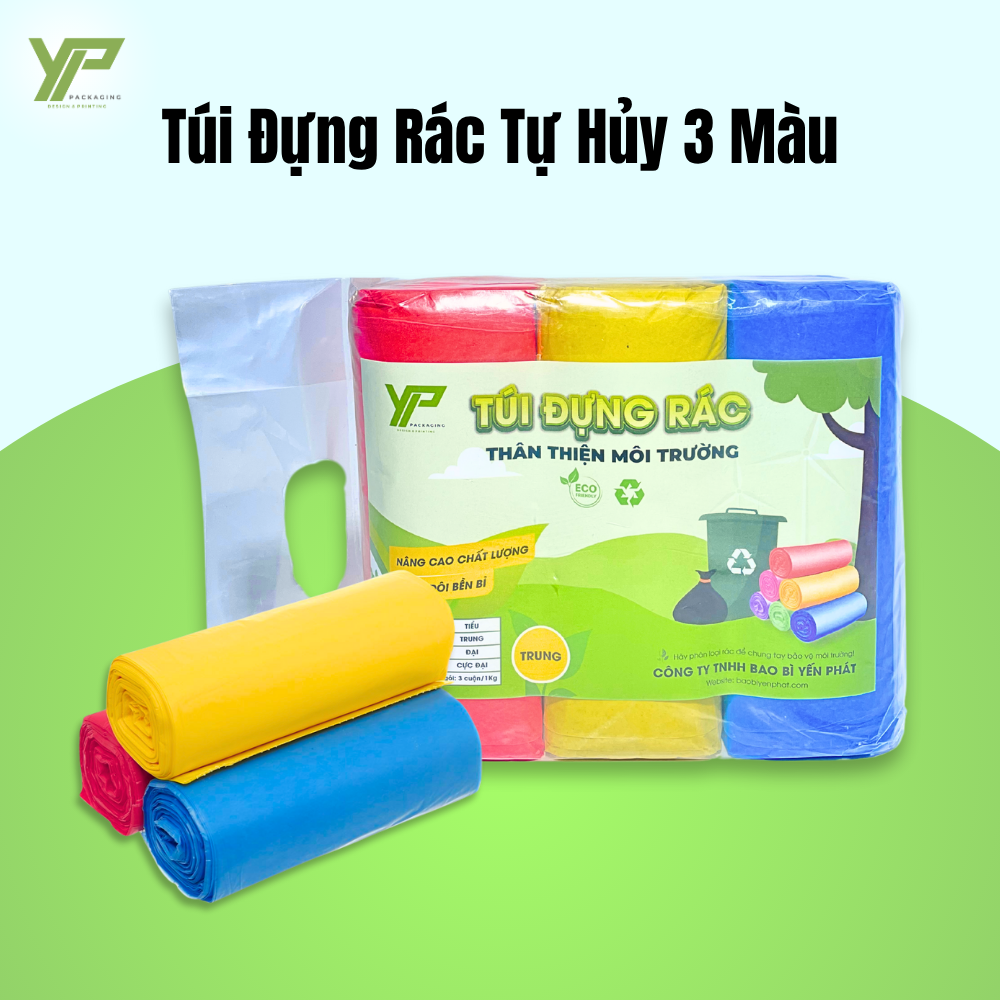 Túi đựng rác tự hủy 3 màu