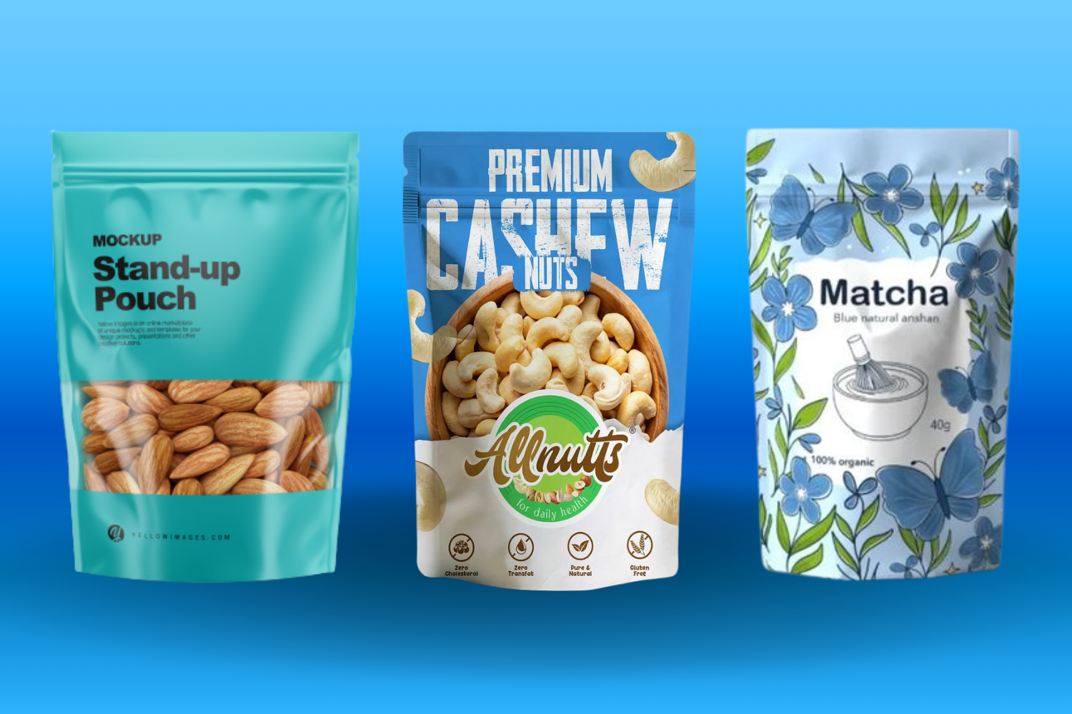 Các mẫu túi zip đáy đứng dùng cho thực phẩm khô