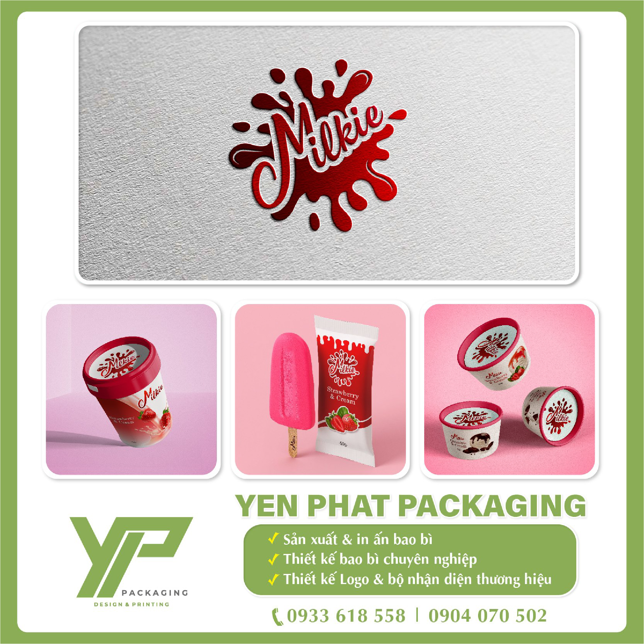Thiết kế bao bì sản phẩm thương hiệu Milkie - designed by Yen Phat Packaging 1