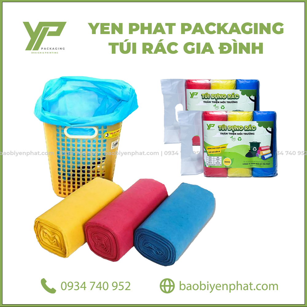 Túi đựng rác tự phân huỷ dùng trong gia đình 